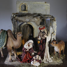 FADEDA Stall Weiden, mit Licht   / Höhe:75 cm / handbemalt / detailgetreue Krippen Figuren - Weihnachten Tisch Dekoration Krippe Zubehör
