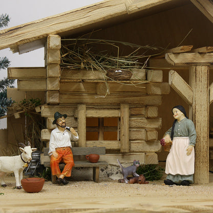 FADEDA Stall Plößberg   / Höhe:29 cm / handbemalt / detailgetreue Krippen Figuren - Weihnachten Tisch Dekoration Krippe Zubehör