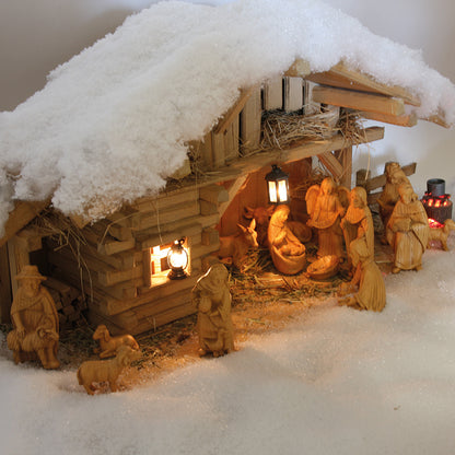 FADEDA Stall Plößberg   / Höhe:29 cm / handbemalt / detailgetreue Krippen Figuren - Weihnachten Tisch Dekoration Krippe Zubehör