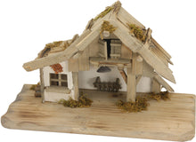 FADEDA Stall Hirscheck, mit LED   / Höhe:23 cm / handbemalt / detailgetreue Krippen Figuren - Weihnachten Tisch Dekoration Krippe Zubehör