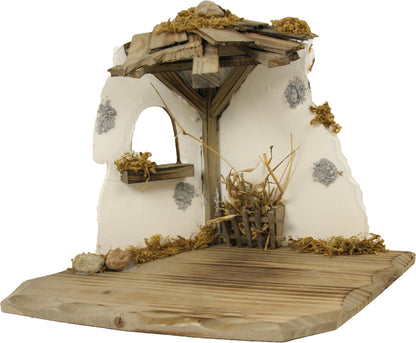 FADEDA Stall Hemau   / Höhe:23 cm / handbemalt / detailgetreue Krippen Figuren - Weihnachten Tisch Dekoration Krippe Zubehör