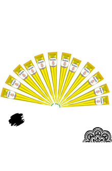 12x FADEDA 100% Natural Henna Paste Cones Kegel Schwarz No Mix, No PPD, 300g