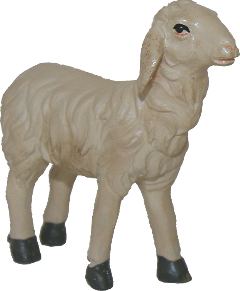 FADEDA Schaf gerade schauend   / Höhe:7 cm / handbemalt / detailgetreue Krippen Figuren - Weihnachten Tisch Dekoration Krippe Zubehör
