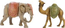 2x FADEDA Elefant und Kamel   / Höhe:25 cm / handbemalt / detailgetreue Krippen Figuren - Weihnachten Tisch Dekoration Krippe Zubehör