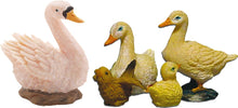 5x FADEDA Tiergruppe Enten mit Schwan   / Höhe:4 cm / handbemalt / detailgetreue Krippen Figuren - Weihnachten Tisch Dekoration Krippe Zubehör