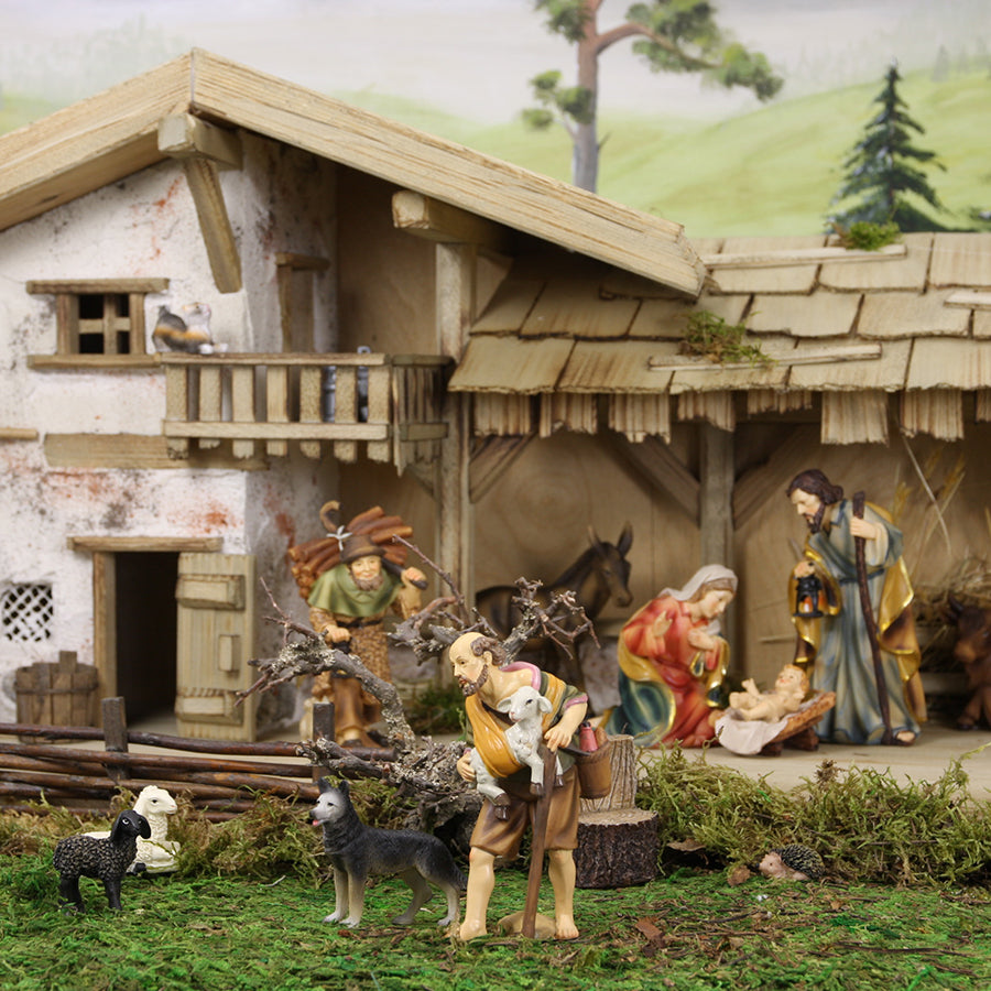 FADEDA Schäferhund   / Höhe:6 cm / handbemalt / detailgetreue Krippen Figuren - Weihnachten Tisch Dekoration Krippe Zubehör