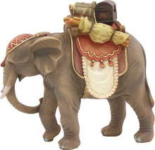 FADEDA Elefant mit Gepäck   / Höhe:16 cm / handbemalt / detailgetreue Krippen Figuren - Weihnachten Tisch Dekoration Krippe Zubehör
