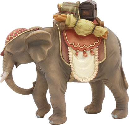 FADEDA Elefant mit Gepäck   / Höhe:16 cm / handbemalt / detailgetreue Krippen Figuren - Weihnachten Tisch Dekoration Krippe Zubehör