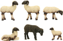 6x FADEDA Schwarznasen-Schafherde   / Höhe:6 cm / handbemalt / detailgetreue Krippen Figuren - Weihnachten Tisch Dekoration Krippe Zubehör