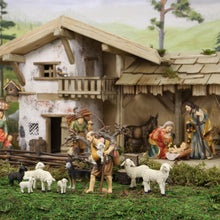 7x FADEDA Landschafe mit Widder und Lamm   / Höhe:6 cm / handbemalt / detailgetreue Krippen Figuren - Weihnachten Tisch Dekoration Krippe Zubehör