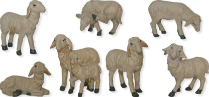 7x FADEDA Schafe   / Höhe:3 cm / handbemalt / detailgetreue Krippen Figuren - Weihnachten Tisch Dekoration Krippe Zubehör