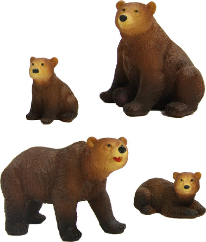 4x FADEDA Bärenfamilie  / Höhe:5 cm / handbemalt / detailgetreue Krippen Figuren - Weihnachten Tisch Dekoration Krippe Zubehör