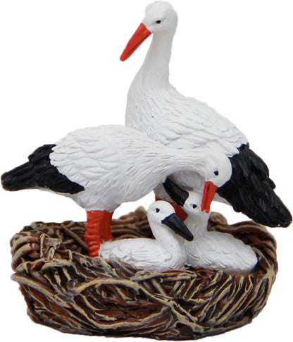 FADEDA Störche im Nest  / Höhe:5 cm / handbemalt / detailgetreue Krippen Figuren - Weihnachten Tisch Dekoration Krippe Zubehör