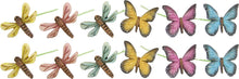 12x FADEDA Schmetterlings-Libellenset  / Höhe:2 cm / handbemalt / detailgetreue Krippen Figuren - Weihnachten Tisch Dekoration Krippe Zubehör