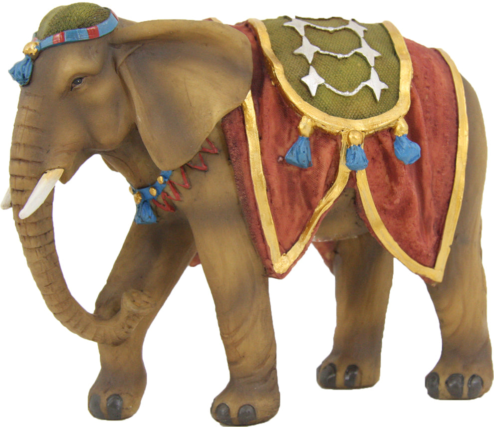 FADEDA Elefant  / Höhe:12 cm / handbemalt / detailgetreue Krippen Figuren - Weihnachten Tisch Dekoration Krippe Zubehör