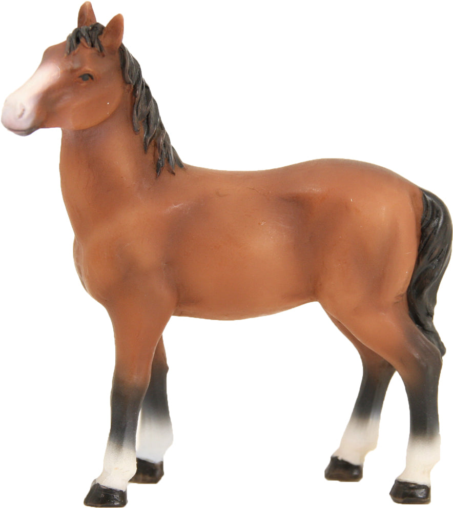 FADEDA Pferd braun  / Höhe:9 cm / handbemalt / detailgetreue Krippen Figuren - Weihnachten Tisch Dekoration Krippe Zubehör