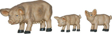3x FADEDA Hausschweine  / Höhe:5 cm / handbemalt / detailgetreue Krippen Figuren - Weihnachten Tisch Dekoration Krippe Zubehör