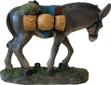 FADEDA Esel mit Gepäck / Höhe:7 cm / handbemalt / detailgetreue Krippen Figuren - Weihnachten Tisch Dekoration Krippe Zubehör