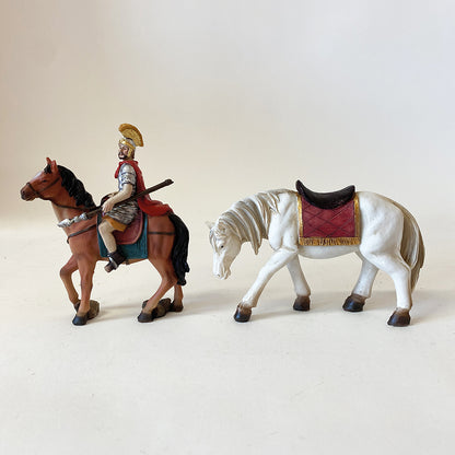 FADEDA Pferd weiß  / Höhe:9 cm / handbemalt / detailgetreue Krippen Figuren - Weihnachten Tisch Dekoration Krippe Zubehör