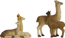 2x FADEDA Lamas, groß  / Höhe:8 cm / handbemalt / detailgetreue Krippen Figuren - Weihnachten Tisch Dekoration Krippe Zubehör