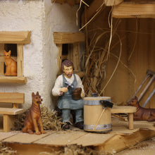 6x FADEDA Tierset, Hoftiere  / Höhe:4 cm / handbemalt / detailgetreue Krippen Figuren - Weihnachten Tisch Dekoration Krippe Zubehör
