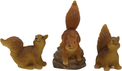 3x FADEDA Eichhörnchenset  / Höhe:2 cm / handbemalt / detailgetreue Krippen Figuren - Weihnachten Tisch Dekoration Krippe Zubehör