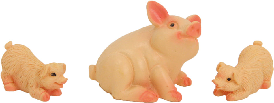 3x FADEDA Schwein mit Ferkeln  / Höhe:3 cm / handbemalt / detailgetreue Krippen Figuren - Weihnachten Tisch Dekoration Krippe Zubehör