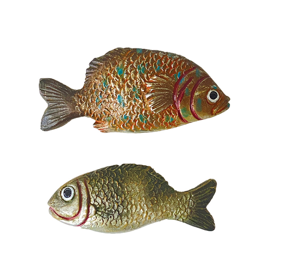 2x FADEDA Fische  / Höhe:3 cm / handbemalt / detailgetreue Krippen Figuren - Weihnachten Tisch Dekoration Krippe Zubehör
