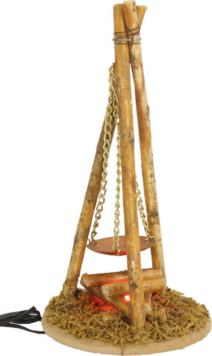 FADEDA Lagerfeuer, LED  / Höhe:15 cm / handbemalt / detailgetreue Krippen Figuren - Weihnachten Tisch Dekoration Krippe Zubehör