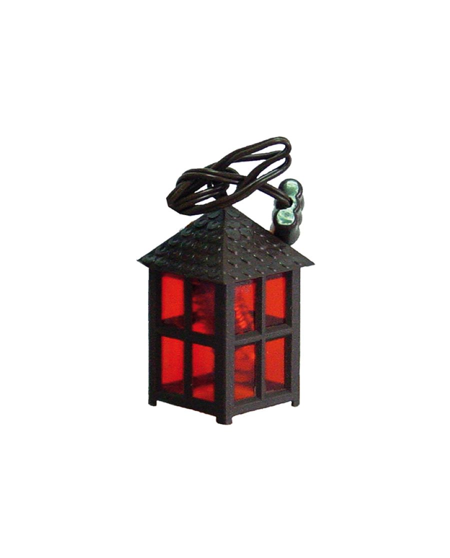 FADEDA Laterne Kunststoff rot, 4-eckig  / Höhe:4 cm / handbemalt / detailgetreue Krippen Figuren - Weihnachten Tisch Dekoration Krippe Zubehör