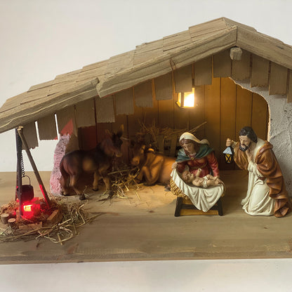FADEDA Lagerfeuer mit Kessel, LED  / Höhe:11,5 cm / MADE IN GERMANY / detailgetreue Krippen Figuren - Weihnachten Tisch Dekoration Krippe Zubehör