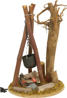 FADEDA Lagerfeuer, LED  / Höhe:15 cm / handbemalt / detailgetreue Krippen Figuren - Weihnachten Tisch Dekoration Krippe Zubehör