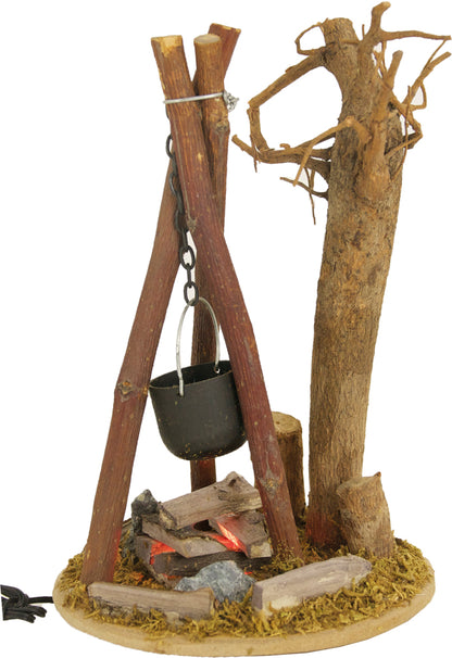 FADEDA Lagerfeuer, LED  / Höhe:15 cm / handbemalt / detailgetreue Krippen Figuren - Weihnachten Tisch Dekoration Krippe Zubehör