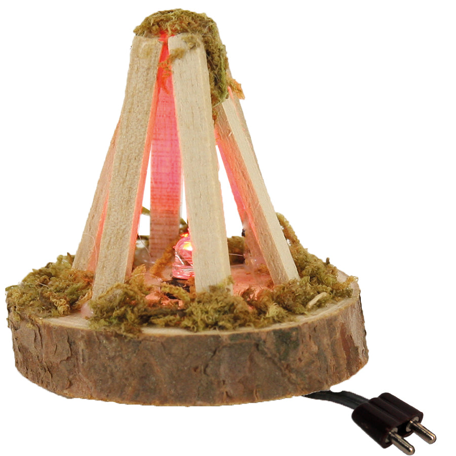 FADEDA Lagerfeuer Scheiterhaufen, LED  / Höhe:4 cm / handbemalt / detailgetreue Krippen Figuren - Weihnachten Tisch Dekoration Krippe Zubehör