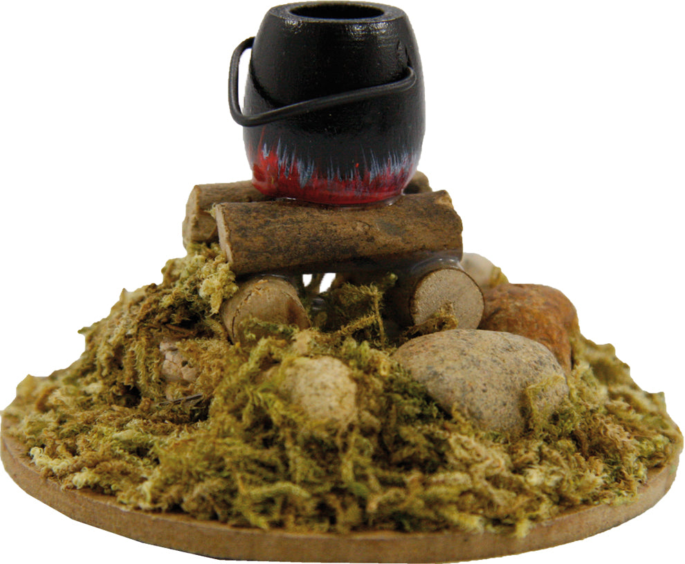 FADEDA Lagerfeuer mit LED (Batterie - EIN/AUS)  / Höhe:6 cm / handbemalt / detailgetreue Krippen Figuren - Weihnachten Tisch Dekoration Krippe Zubehör