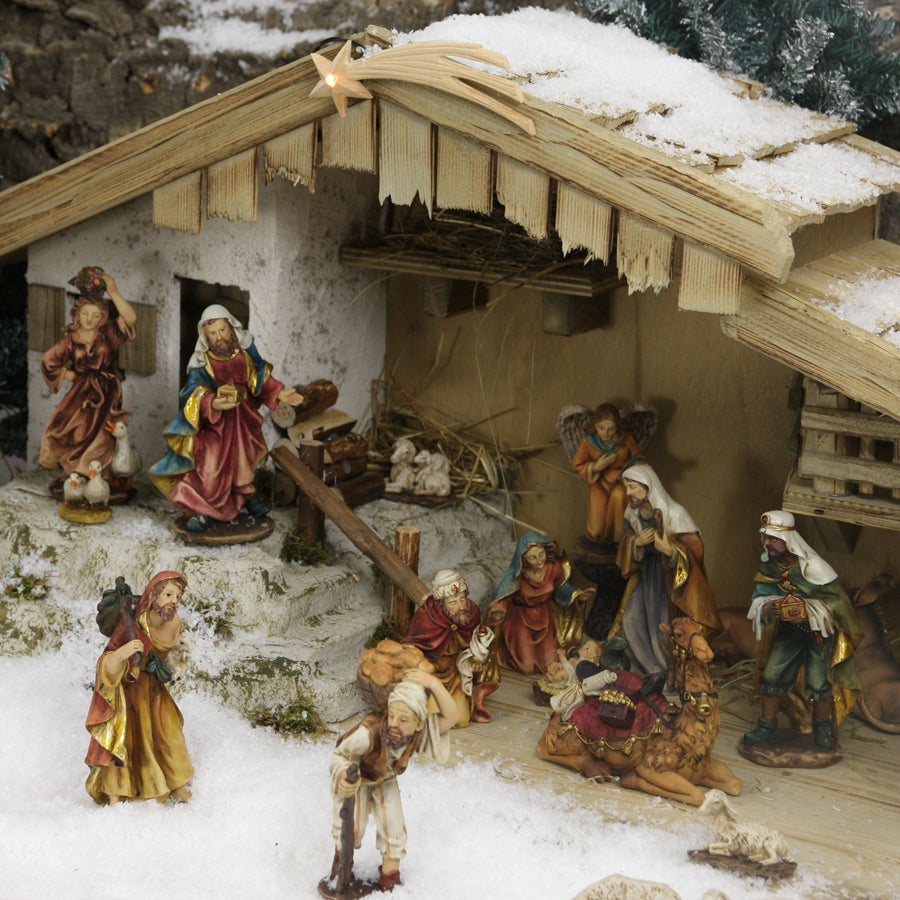 FADEDA Komet mit Licht, LED  / Höhe:12 cm / handbemalt / detailgetreue Krippen Figuren - Weihnachten Tisch Dekoration Krippe Zubehör