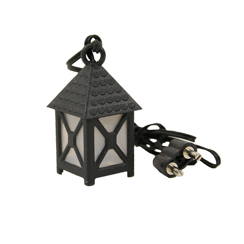 FADEDA Laterne weiß, 4-eckig, 3,5V, LED  / Höhe:4 cm / handbemalt / detailgetreue Krippen Figuren - Weihnachten Tisch Dekoration Krippe Zubehör