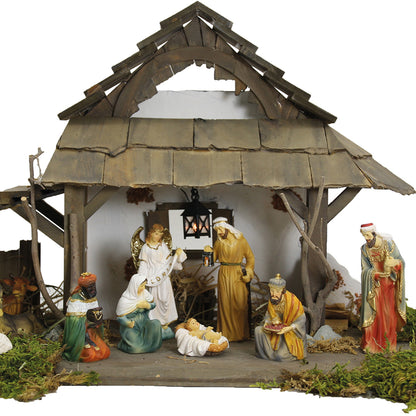 FADEDA Laterne weiß, 4-eckig, 3,5V, LED  / Höhe:4 cm / handbemalt / detailgetreue Krippen Figuren - Weihnachten Tisch Dekoration Krippe Zubehör