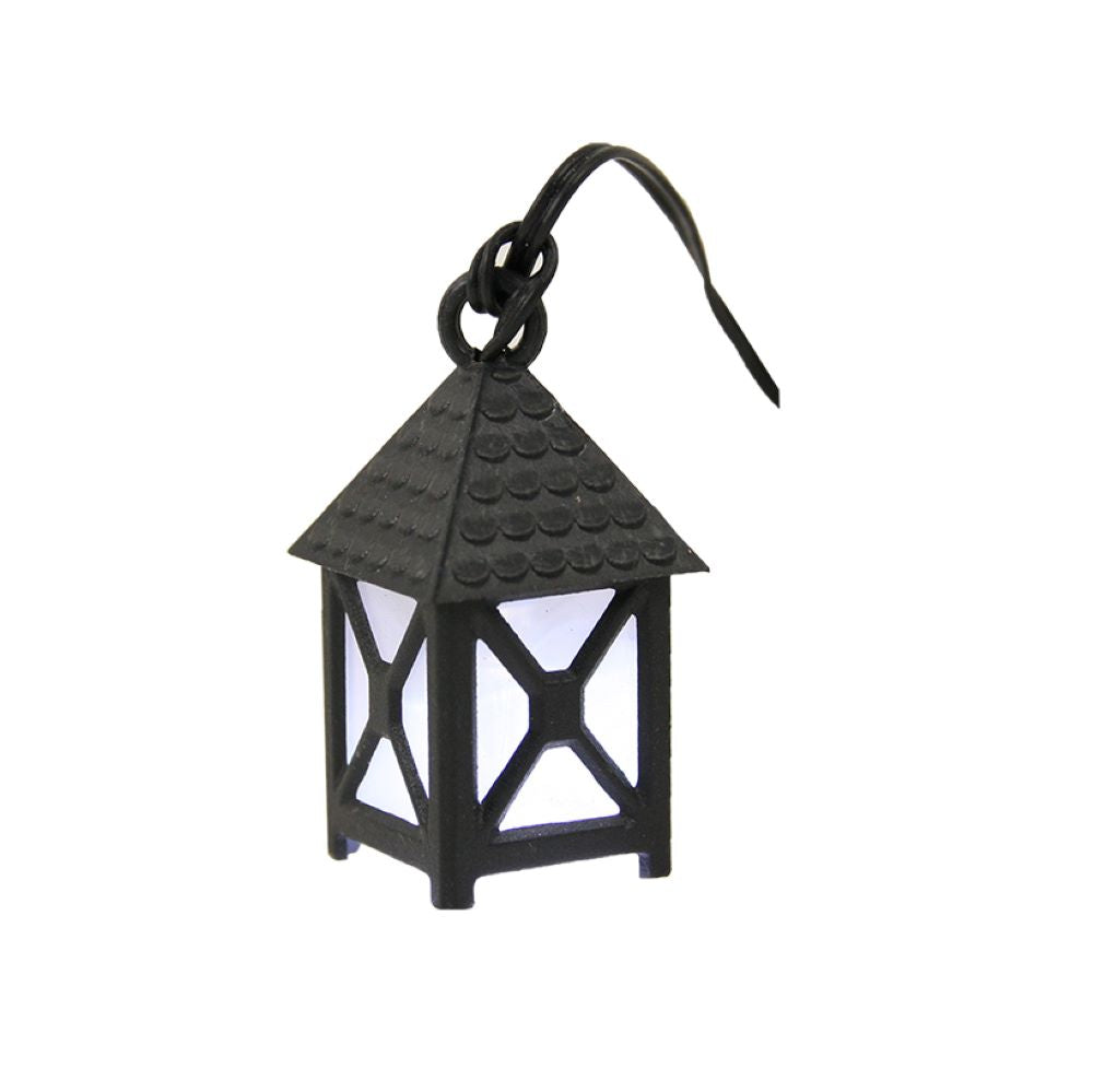 FADEDA Laterne weiß, 4-eckig, 3,5V, LED  / Höhe:4 cm / handbemalt / detailgetreue Krippen Figuren - Weihnachten Tisch Dekoration Krippe Zubehör