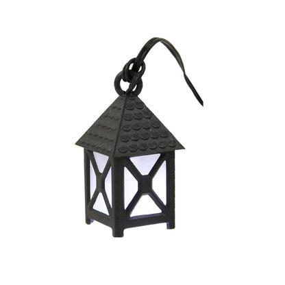 FADEDA Laterne weiß, 4-eckig, 3,5V, LED  / Höhe:4 cm / handbemalt / detailgetreue Krippen Figuren - Weihnachten Tisch Dekoration Krippe Zubehör