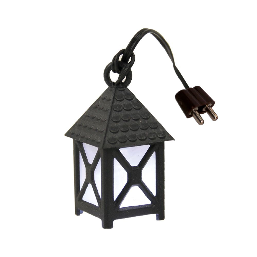 FADEDA Laterne  weiß, 4-eckig, 3,5V  / Höhe:5 cm / handbemalt / detailgetreue Krippen Figuren - Weihnachten Tisch Dekoration Krippe Zubehör
