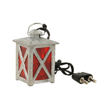 FADEDA Laterne rot, 4-eckig, 3,5V, LED  / Höhe:3 cm / handbemalt / detailgetreue Krippen Figuren - Weihnachten Tisch Dekoration Krippe Zubehör