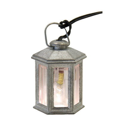 FADEDA Laterne weiß, 6-eckig, 3,5V, LED  / Höhe:4 cm / handbemalt / detailgetreue Krippen Figuren - Weihnachten Tisch Dekoration Krippe Zubehör