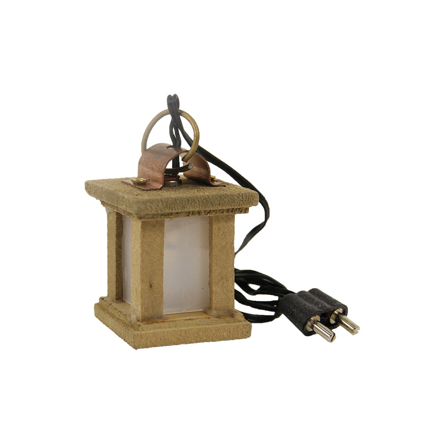 FADEDA Laterne Holz weiß, 3,5V, LED  / Höhe:4 cm / handbemalt / detailgetreue Krippen Figuren - Weihnachten Tisch Dekoration Krippe Zubehör