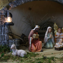 FADEDA Lampe mit Spiegel / Höhe:5 cm / handbemalt / detailgetreue Krippen Figuren - Weihnachten Tisch Dekoration Krippe Zubehör