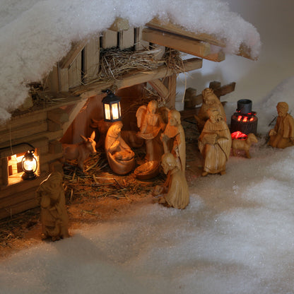 FADEDA Windlicht  / Höhe:4 cm / handbemalt / detailgetreue Krippen Figuren - Weihnachten Tisch Dekoration Krippe Zubehör