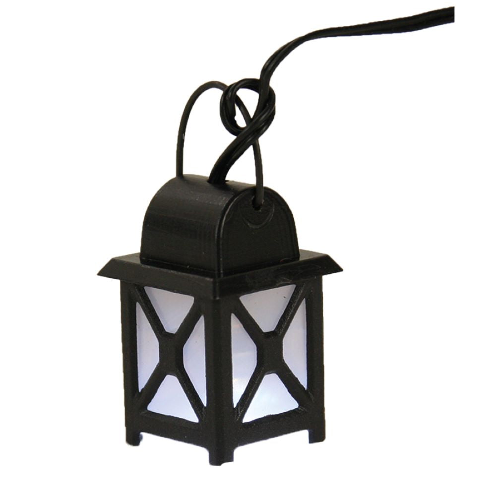 FADEDA Laterne Kunststoff weiß, LED  / Höhe:4 cm / handbemalt / detailgetreue Krippen Figuren - Weihnachten Tisch Dekoration Krippe Zubehör