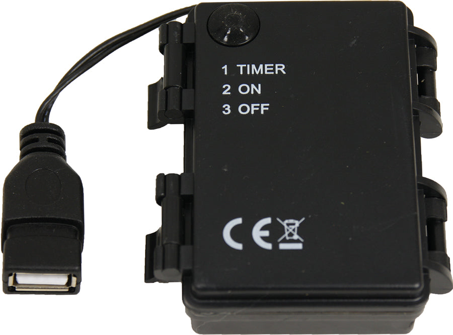 FADEDA Batteriebox f. 3x AA, ON/OFF/TIMER 6 Std. Betrieb/ 18 Std. Pause/USB-Anschluss  / Höhe: 1 cm / 10cm USB Kabel / detailgetreue Krippen Figuren - Weihnachten Tisch Dekoration Krippe Zubehör