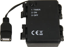 FADEDA Batteriebox f. 3x AA, ON/OFF/TIMER 6 Std. Betrieb/ 18 Std. Pause/USB-Anschluss  / Höhe: 1 cm / 10cm USB Kabel / detailgetreue Krippen Figuren - Weihnachten Tisch Dekoration Krippe Zubehör