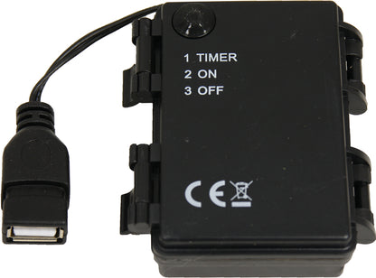 FADEDA Batteriebox f. 3x AA, ON/OFF/TIMER 6 Std. Betrieb/ 18 Std. Pause/USB-Anschluss  / Höhe: 1 cm / 10cm USB Kabel / detailgetreue Krippen Figuren - Weihnachten Tisch Dekoration Krippe Zubehör
